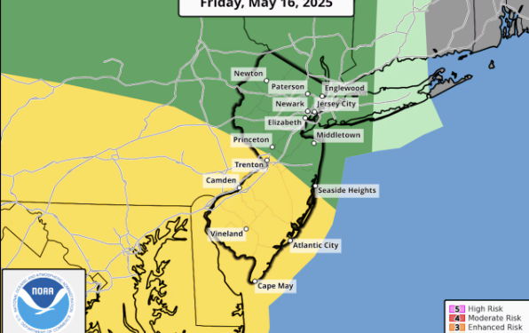N.J. weather: Hail and Isolated Tornado Possible as Thunderstorm Threat Grows Friday